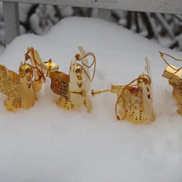 Vintage Angel Ornaments Gold -Plated Brass Hanging Ornaments - Picture 5 of 6